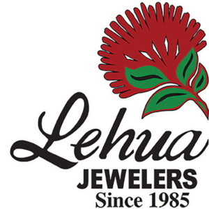 Lehua Jewelers logo featuring a red flower with green leaves above the text "Lehua," "JEWELERS," and "Since 1985.